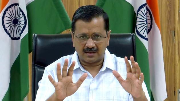 Delhi Chief Minister Arvind Kejriwal gave a status report of coronavirus cases in Delhi(ANI Photo)