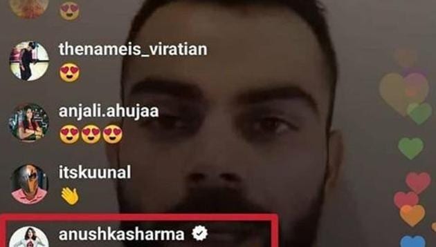 Anushka Sharma reacts in Virat Kohli and Kevin Pietersen’s live Instagram chat(screengrab)