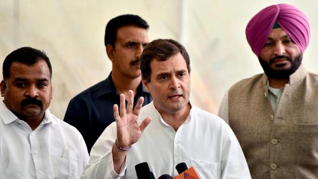New Delhi, Mar 16 (ANI): Congress Party leader Rahul Gandhi addresses media at Parliament House, in New Delhi on Monday. (ANI PHOTO) (ANI) New Delhi, Mar 16 (ANI): Congress Party leader Rahul Gandhi addresses media at Parliament House, in New Delhi on Monday. (ANI PHOTO) (ANI)