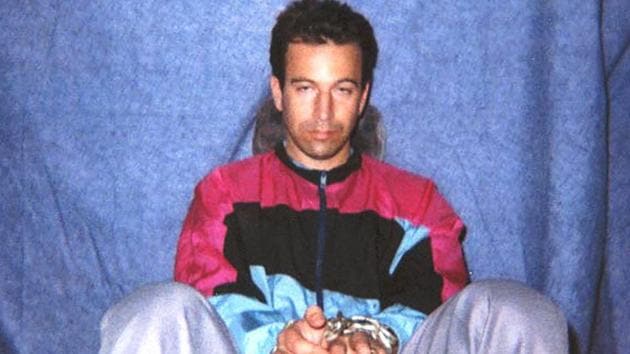 Wall Street Journal reporter Daniel Pearl in captivity by Pakistani militants in 2002.(AP file photo)