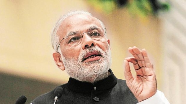 PM Modi on Friday gave a call to citizens to switch off the lights in their homes and light oil lamps, candles, and flash their mobile phone torches on April 5 at 9pm, for nine minutes.(HT Photo)