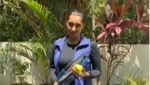 Sania Mirza playing some home tennis. (Sania Mirza.Twitter)