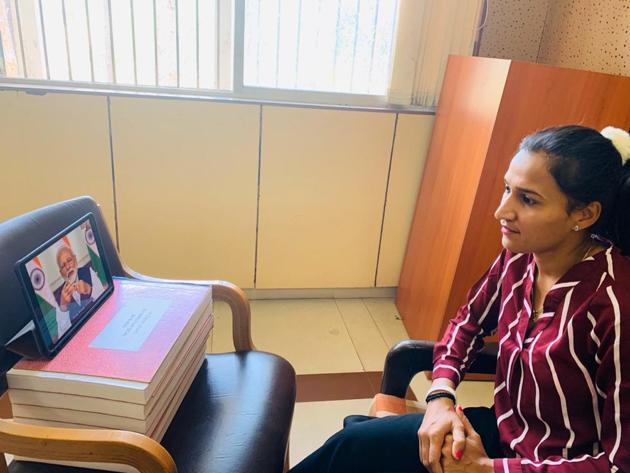 Rani Rampal speaking to PM Modi. (Twitter/Rani Rampal)