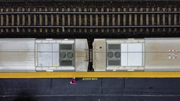 A lone passenger boards the commuter train toward Boston at rush hour, in Attleboro, Massachusetts. Public transport in large parts of the world is currently restricted or suspended. Where it is still operational, rush hour feels more like hush hour. (David Goldman / AP) A lone passenger boards the commuter train toward Boston at rush hour, in Attleboro, Massachusetts. Public transport in large parts of the world is currently restricted or suspended. Where it is still operational, rush hour feels more like hush hour. (David Goldman / AP)