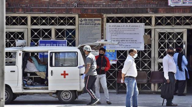 At present, the three hospitals were treating patients with other conditions too, although Covid-19 patients were being treated in an isolated ward. They will remain among the designated hospitals to treat the disease in case numbers surge. (HT Photos) At present, the three hospitals were treating patients with other conditions too, although Covid-19 patients were being treated in an isolated ward. They will remain among the designated hospitals to treat the disease in case numbers surge. (HT Photos)