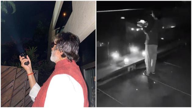 Amitabh Bachchan and Gauri Khan shared videos of how they participated in the 9pm call.