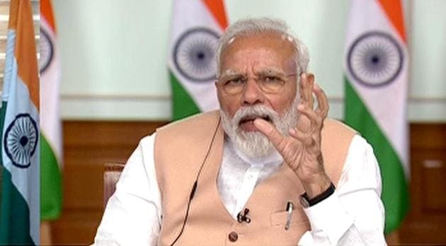 Prime Minister Narendra Modi chaired the meeting of the Union Cabinet that decided to reduce salaries of President, Vice President, ministers and MPs. It was also decided to suspend the MLPADs scheme.(ANI)