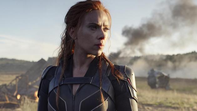 This image released by Disney/Marvel Studios shows Scarlett Johansson in a scene from Black Widow.(AP)