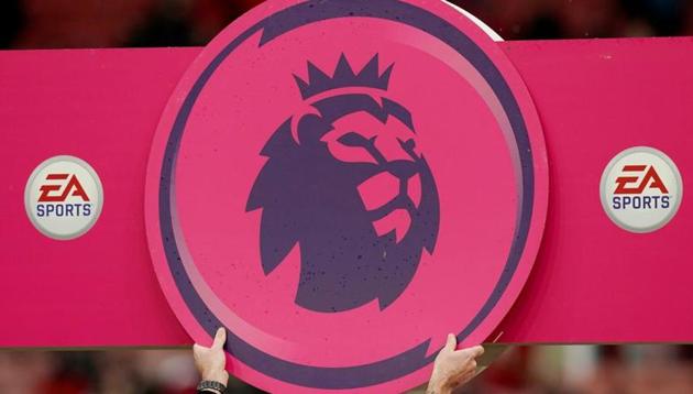 General view of the Premier League logo before the match.(REUTERS)