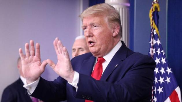 Donald Trump on Sunday said he was “hopeful and sure” Britain’s Prime Minister Boris Johnson would recover from Covid-19(REUTERS) Donald Trump on Sunday said he was “hopeful and sure” Britain’s Prime Minister Boris Johnson would recover from Covid-19(REUTERS)
