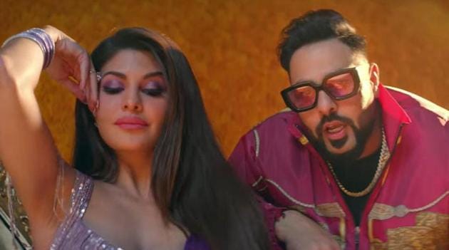 Badshah and Jacqueline Fernandez in a still from the video of Genda Phool.