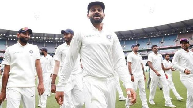 Virat Kohli leads his team(Twitter) Virat Kohli leads his team(Twitter)