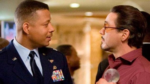 Robert Downey Jr and Terrence Howard in a still from Iron Man.