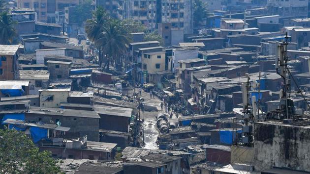 A view of Dharavi on day thirteen of the 21 day nationwide lockdown. The 240-hectare slum pocket has 850,000 residents and a population density of 66,000 per square kilometre -- making it one of the more cramped spaces in Mumbai. (Indranil Mukherjee / AFP) A view of Dharavi on day thirteen of the 21 day nationwide lockdown. The 240-hectare slum pocket has 850,000 residents and a population density of 66,000 per square kilometre -- making it one of the more cramped spaces in Mumbai. (Indranil Mukherjee / AFP)