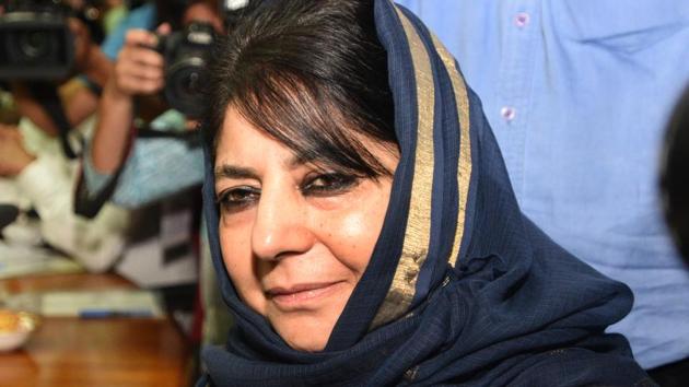 Mehbooba Mufti, who was charged under the Public Safety Act, has been under detention since August 5 last year, (Photo by Sonu Mehta/ Hindustan Times)(Sonu Mehta/HT PHOTO)