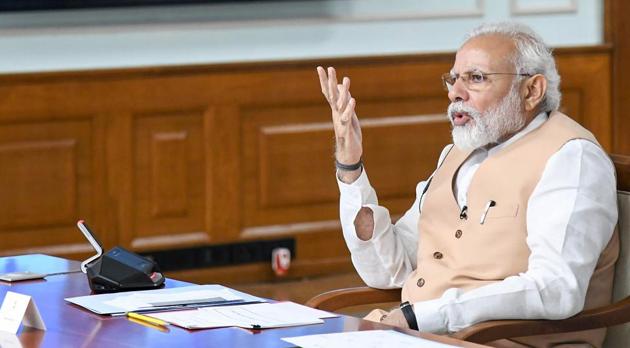New Delhi: Prime Minister Narendra Modi interacts with the central ministers about Covid-19 via video conference in New Delhi. (PTI File Photo) New Delhi: Prime Minister Narendra Modi interacts with the central ministers about Covid-19 via video conference in New Delhi. (PTI File Photo)