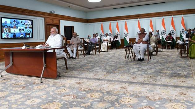PM Modi held a video conference with the leaders of several political parties on Wednesday. (Courtesy-PIB) PM Modi held a video conference with the leaders of several political parties on Wednesday. (Courtesy-PIB)