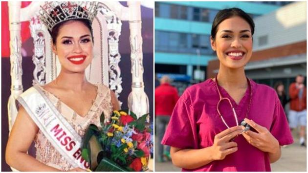 Miss England Bhasha Mukherjee is also a junior doctor. Miss England Bhasha Mukherjee is also a junior doctor.