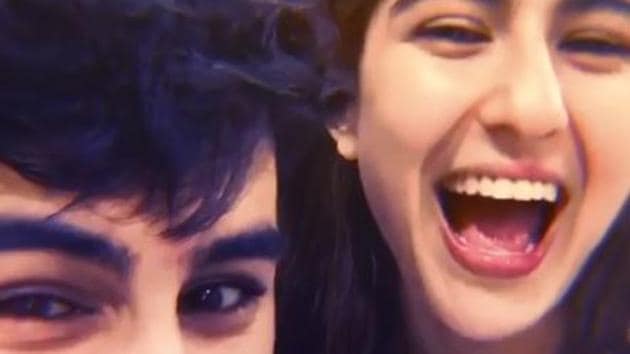 Sara Ali Khan and Ibrahim Ali Khan in a screengrab from their new video.