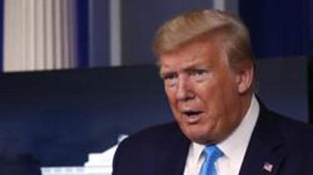 President Donald Trump speaks about the coronavirus in the James Brady Press Briefing Room of the White House, Tuesday, April 7, 2020, in Washington. (AP) President Donald Trump speaks about the coronavirus in the James Brady Press Briefing Room of the White House, Tuesday, April 7, 2020, in Washington. (AP)