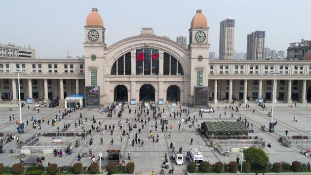 Hankou railway station is seen in this aerial photograph taken in Wuhan, Hubei Province, China, on Wednesday, April 8, 2020. The exodus from Wuhan is underway after the government relaxed its months-long lockdown of the city. (Bloomberg) Hankou railway station is seen in this aerial photograph taken in Wuhan, Hubei Province, China, on Wednesday, April 8, 2020. The exodus from Wuhan is underway after the government relaxed its months-long lockdown of the city. (Bloomberg)