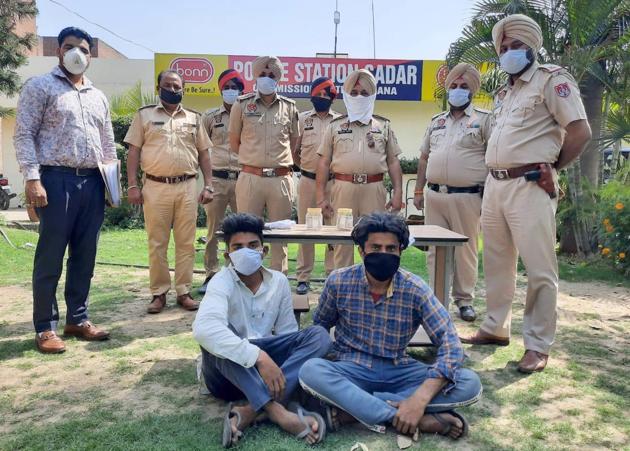 The accused in police custody in Ludhiana. (HT PHOTO) The accused in police custody in Ludhiana. (HT PHOTO)