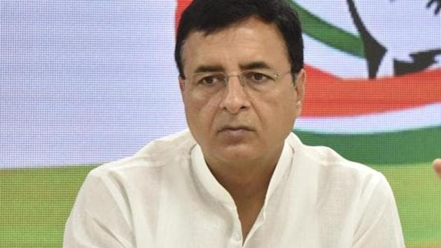 Congress chief spokesperson Randeep Surjewala. (Sanjeev Verma/HT file photo) Congress chief spokesperson Randeep Surjewala. (Sanjeev Verma/HT file photo)