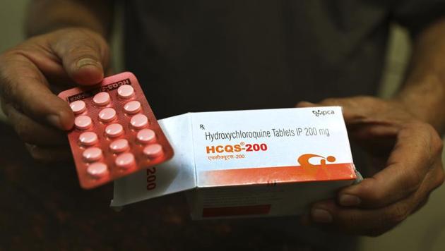 A chemist displays hydroxychloroquine tablets in New Delhi. (AP Photo) A chemist displays hydroxychloroquine tablets in New Delhi. (AP Photo)