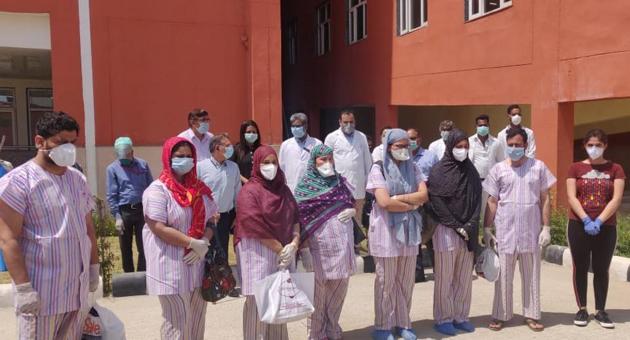 The nine patients were discharged after their second samples were tested negative. (HT Photo) The nine patients were discharged after their second samples were tested negative. (HT Photo)