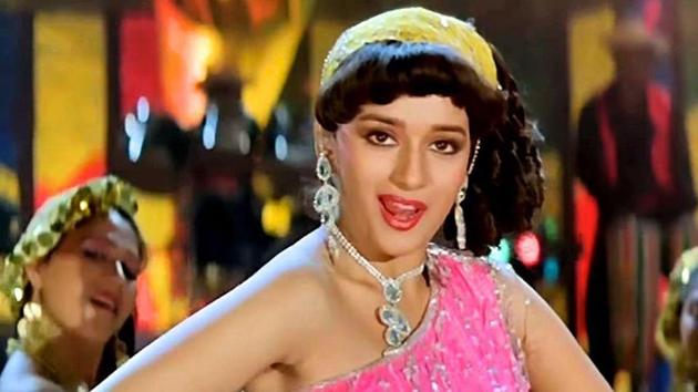 Madhuri Dixit in a still from the iconic song Ek Do Teen.