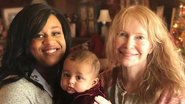 Mia Farrow with daughter Quincy and granddaughter Coretta. Mia Farrow with daughter Quincy and granddaughter Coretta.