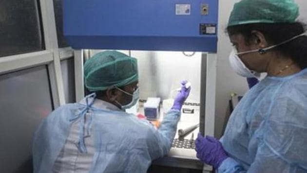 B J Government Medical College's Molecular lab prepares for coronavirus testing at Sassoon hospital in Pune on March 19, 2020.(Pratham Gokhale/HT Photo)