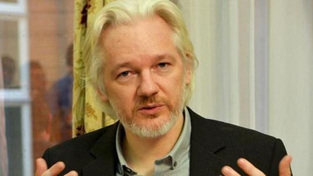 Julian Assange was dragged out of the embassy and arrested in April last after Ecuador revoked his political asylum status.(Reuters) Julian Assange was dragged out of the embassy and arrested in April last after Ecuador revoked his political asylum status.(Reuters)