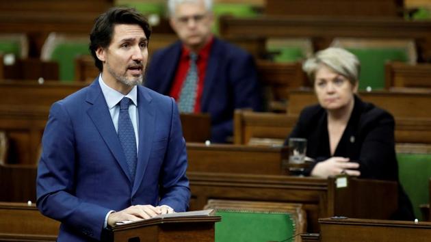 Canada's Prime Minister Justin Trudeau speaks in the House of Commons in Ottawa, Canada, April 11, 2020. (Reuters) Canada's Prime Minister Justin Trudeau speaks in the House of Commons in Ottawa, Canada, April 11, 2020. (Reuters)