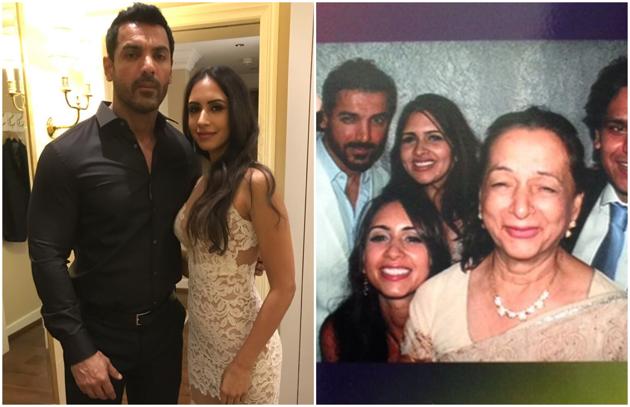 John Abraham and Priya Runchal with family.