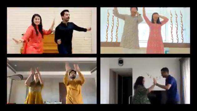The video shows several of the couple’s friends performing a synchronised dance number. (Twitter/@gazalbawa) The video shows several of the couple’s friends performing a synchronised dance number. (Twitter/@gazalbawa)