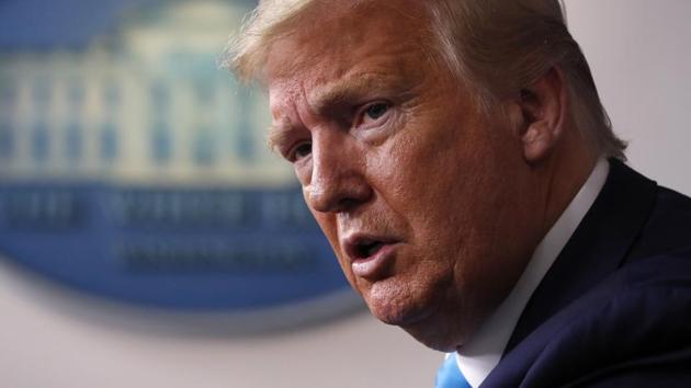 File photo: US President Donald Trump speaks about the coronavirus in the James Brady Press Briefing Room of the White House in Washington. (AP Photo) File photo: US President Donald Trump speaks about the coronavirus in the James Brady Press Briefing Room of the White House in Washington. (AP Photo)