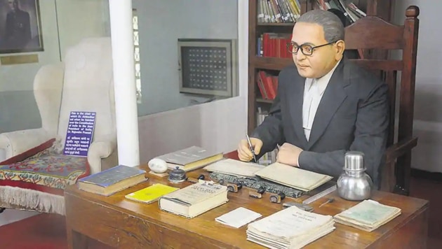 A portrait of BR Ambedkar(HT) A portrait of BR Ambedkar(HT)