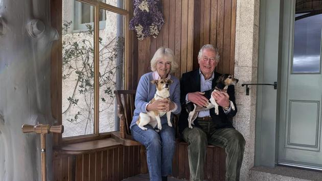 In this handout photo provided by Clarence house, Britain's Prince Charles and Camilla, Duchess of Cornwall pose for a photo at Birkhall, their home on the Balmoral Estate, Scotland, Wednesday, April 8, 2020. (AP File) In this handout photo provided by Clarence house, Britain's Prince Charles and Camilla, Duchess of Cornwall pose for a photo at Birkhall, their home on the Balmoral Estate, Scotland, Wednesday, April 8, 2020. (AP File)