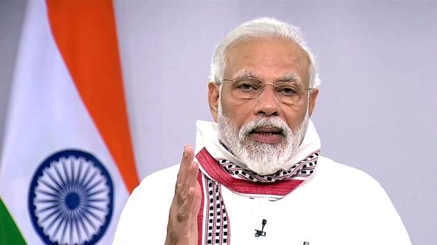 Prime Minister Narendra Modi during his address to the nation on Tuesday. (ANI) Prime Minister Narendra Modi during his address to the nation on Tuesday. (ANI)