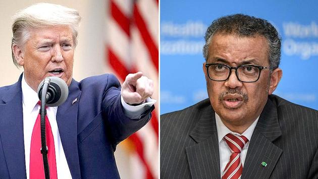 US President accused the WHO chief of mismanaging the Covid-19 pandemic.(HT Illustrator) US President accused the WHO chief of mismanaging the Covid-19 pandemic.(HT Illustrator)