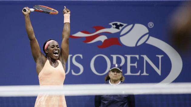 Sloane Stephens reacts after defeating Venus Williams in a semifinal match at the U.S. Open. (AP) Sloane Stephens reacts after defeating Venus Williams in a semifinal match at the U.S. Open. (AP)