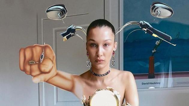 Supermodel Bella Hadid recently shot for Vogue Italia from her home over FaceTime.(Instagram)