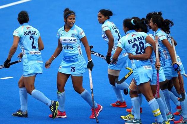 Rani of India celebrates scoring her sides first goal with team mates during the FIH Womens Hockey World Cup Pool B game between India and the United States at Lee Valley Hockey and Tennis Centre on July 29, 2018 in London, England. (Getty Images) Rani of India celebrates scoring her sides first goal with team mates during the FIH Womens Hockey World Cup Pool B game between India and the United States at Lee Valley Hockey and Tennis Centre on July 29, 2018 in London, England. (Getty Images)