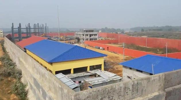 An under construction detention camp in Matia, Assam.(HT Photo)