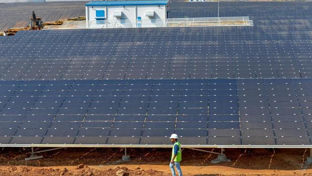 The Centre is separately planning to utilise vacant land belonging to the railways to set up solar power plants of 30 gigawatts (GW) capacity. (PTI File / Photo used for representational purpose only) The Centre is separately planning to utilise vacant land belonging to the railways to set up solar power plants of 30 gigawatts (GW) capacity. (PTI File / Photo used for representational purpose only)