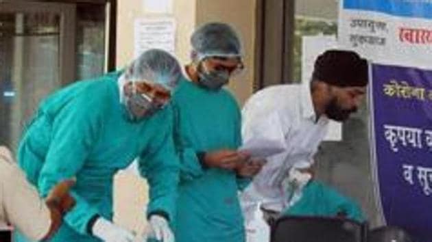 In Haryana, Gurugram is a declared ‘red zone’ for having a large number of Covid-19 positive cases, along with Nuh (57 cases), Palwal (34), and Faridabad (33). (Yogendra Kumar/HT file photo) In Haryana, Gurugram is a declared ‘red zone’ for having a large number of Covid-19 positive cases, along with Nuh (57 cases), Palwal (34), and Faridabad (33). (Yogendra Kumar/HT file photo)