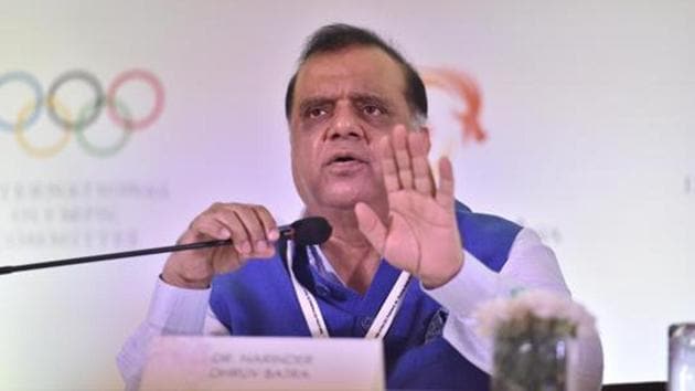 President of the Indian Olympic Association (IOA) Dr. Narinder Dhruv Batra.(Sonu Mehta/HT PHOTO)