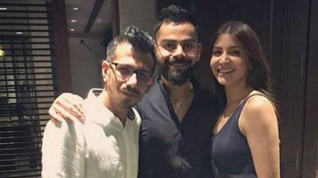 Virat Kohli and Anushka Sharma with Yuzvendra Chahal.