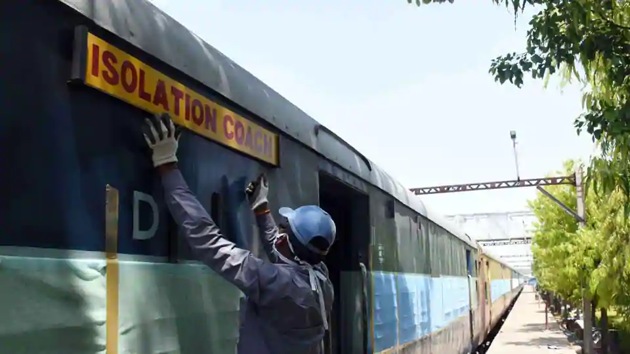 The train was received at Jammu by station director Chetan Taneja and military personnel. The station itself was completely sanitised before the train’s arrival. (Diwakar Prasad/ Hindustan Times) The train was received at Jammu by station director Chetan Taneja and military personnel. The station itself was completely sanitised before the train’s arrival. (Diwakar Prasad/ Hindustan Times)